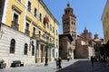 A part of the square of the cathedral of Teruel city, Spain, called Santa MarÃÂ­a de Mediavilla from the 12th century.