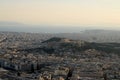 View of the Parthenon in Athens from the Lycabettus mount