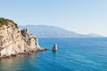 View of Parus (Sail) rock, Ayu-dag coast, Crimea Royalty Free Stock Photo