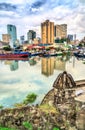 View of the Pasig River from Fort Santiago in Manila, the Philippines Royalty Free Stock Photo