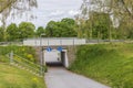 View of passage for cyclists and pedestrians under road. Sweden. Europe. Royalty Free Stock Photo
