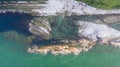 Passetto beach and the famous Seggiola del Papa rockfrom above