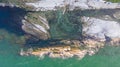 Passetto beach and the famous Seggiola del Papa rockfrom above