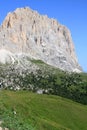 View from the Passo di Sella, Italian Dolomites Royalty Free Stock Photo
