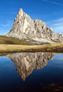 View from passo Giau, mount Ra Gusela, Nuvolau gruppe Royalty Free Stock Photo