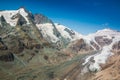 View of Pasterze glacier and Grossglockner mountain in Hohe Tauern National Park Royalty Free Stock Photo