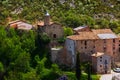 View of the pastoral village of Yeba in the Pyrenees mountains Royalty Free Stock Photo