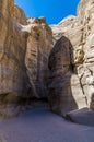 A view of the path down a narrow gorge leading to the ancient city of Petra, Jordan Royalty Free Stock Photo