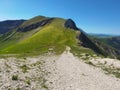 View of pathway to Passo Cattivo in the national park of Monti Sibillini Royalty Free Stock Photo