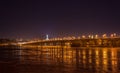 View of Paton bridge from the Left bank of Dnieper. Kiev, Ukraine