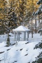 View of the pavilion on the bank of The Vuoksi River, Imatrankoski, Kruununpuisto park, Imatra, Finland