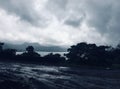 View of Pawna Lake near Pune India in Monsoon Weather Royalty Free Stock Photo