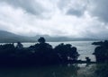 View of Pawna Lake near Pune India in Monsoon Weather Royalty Free Stock Photo