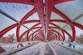 Snowy Walkway On The Peace Bridge