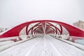 Snowy Walkway On The Peace Bridge