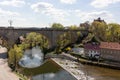 View of the Peace Bridge German: FriedensbrÃÂ¼cke. Bautzen. Saxony. Germany