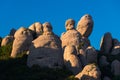 View of the rock formations of El Dit, La Patata and El Lloro in Royalty Free Stock Photo