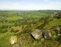 View of Peak district from Curbar edge Royalty Free Stock Photo