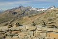 View from the peak of Gornergrat over Zermatt in the Swiss alps Royalty Free Stock Photo