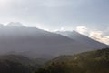 The view of the peak of Mount Gede and Pangrango in West Java in the morning Royalty Free Stock Photo