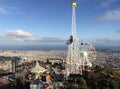 A view from the peak of Mount Tibidabo in Spain