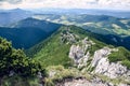 View from the peak Sivy vrch in Western Tatras Rohace mountains in Slovakia, Eastern Europe, during the summer day Royalty Free Stock Photo