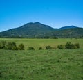 A View of the Peaks of Otter in the Blue Ridge Mountains of Virginia, USA Royalty Free Stock Photo