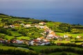 View of Pedreira village at northeast coast of Sao Miguel island, Azores, Portugal. View of Pedreira village and Pico do Royalty Free Stock Photo