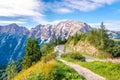 View at the Peek Hoher Goll 2522m from Rossfeld Panorama Road in Germany