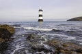 View of Penmon Lighthouse, Penmom Point, Isle of Anglesey, Wales Royalty Free Stock Photo