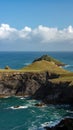 A view from Pentire point to the Rumps a peninsular on the North Cornish coast near Padstow. ItÃ¢â¬â¢s on the coastal path Royalty Free Stock Photo