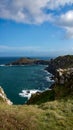 A view from Pentire point to the Rumps a peninsular on the North Cornish coast Royalty Free Stock Photo