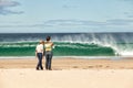 View of people on the beach Bruny Island Tasmania