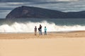 View of people on the beach Bruny Island Tasmania