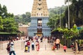 View of people at the courtyard of the Sri Varaha Lakshmi Narasimha Hindu Temple in Vizag, India
