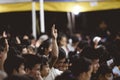 View of the people during the evangelistic religious Christian tent revival Royalty Free Stock Photo