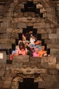 the view of the people in the hole of the borobudur temple