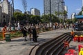 View of people in their leisure time on Sundays strolling through the new Anhangabau Valle