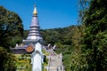 View of people travel at Phra Mahathat Naphamethanidon or The Great Holy Relics Pagoda Royalty Free Stock Photo