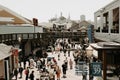 People visiting landmark Pier 39 in San Francisco, California