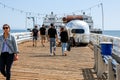 Walking on the Malibu Pier Royalty Free Stock Photo