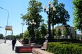 View of the park on Pushkin Square in Moscow