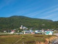 View on the Perce town, a popular spot for tourists. Perce, Quebec, Canada Royalty Free Stock Photo