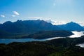 View of Perito Moreno Lake and the mountains taken from Mount Campanario viewpoint Royalty Free Stock Photo