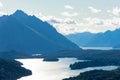 View of Perito Moreno Lake and the mountains taken from Mount Campanario viewpoint Royalty Free Stock Photo