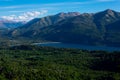 View of Perito Moreno Lake and the mountains taken from Mount Campanario viewpoint Royalty Free Stock Photo