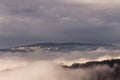 A view of Perugia city Umbria, Italy above a sea of fog