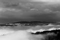 A view of Perugia city Umbria, Italy above a sea of fog