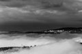 A view of Perugia city Umbria, Italy above a sea of fog