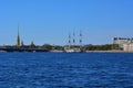 View of Peter and Paul Fortress and Frigate Blagodat' in St. Petersburg, Russia Royalty Free Stock Photo